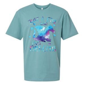 Just A Girl Who Loves Dragons Galaxy Space Dragon Cute Girls Sueded Cloud Jersey T-Shirt