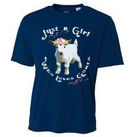 Just A Girl Who Loves Goats | Goat Farm Crazy Lady Gift Cooling Performance Crew T-Shirt