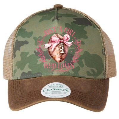 Just A Girl Who Love Football Fall Coquette Bow Legacy Tie Dye Trucker Hat