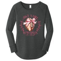 Just A Girl Who Love Football Fall Coquette Bow Women's Perfect Tri Tunic Long Sleeve Shirt