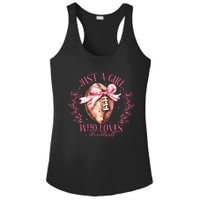 Just A Girl Who Love Football Fall Coquette Bow Ladies PosiCharge Competitor Racerback Tank