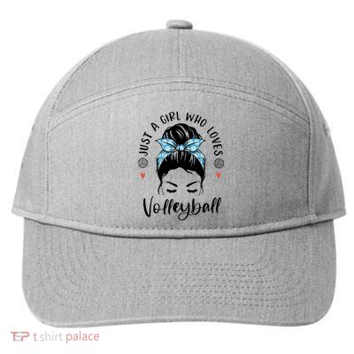 Just A Girl Who Loves Volleyball Gifts For Teen Girls Gift 7-Panel Snapback Hat
