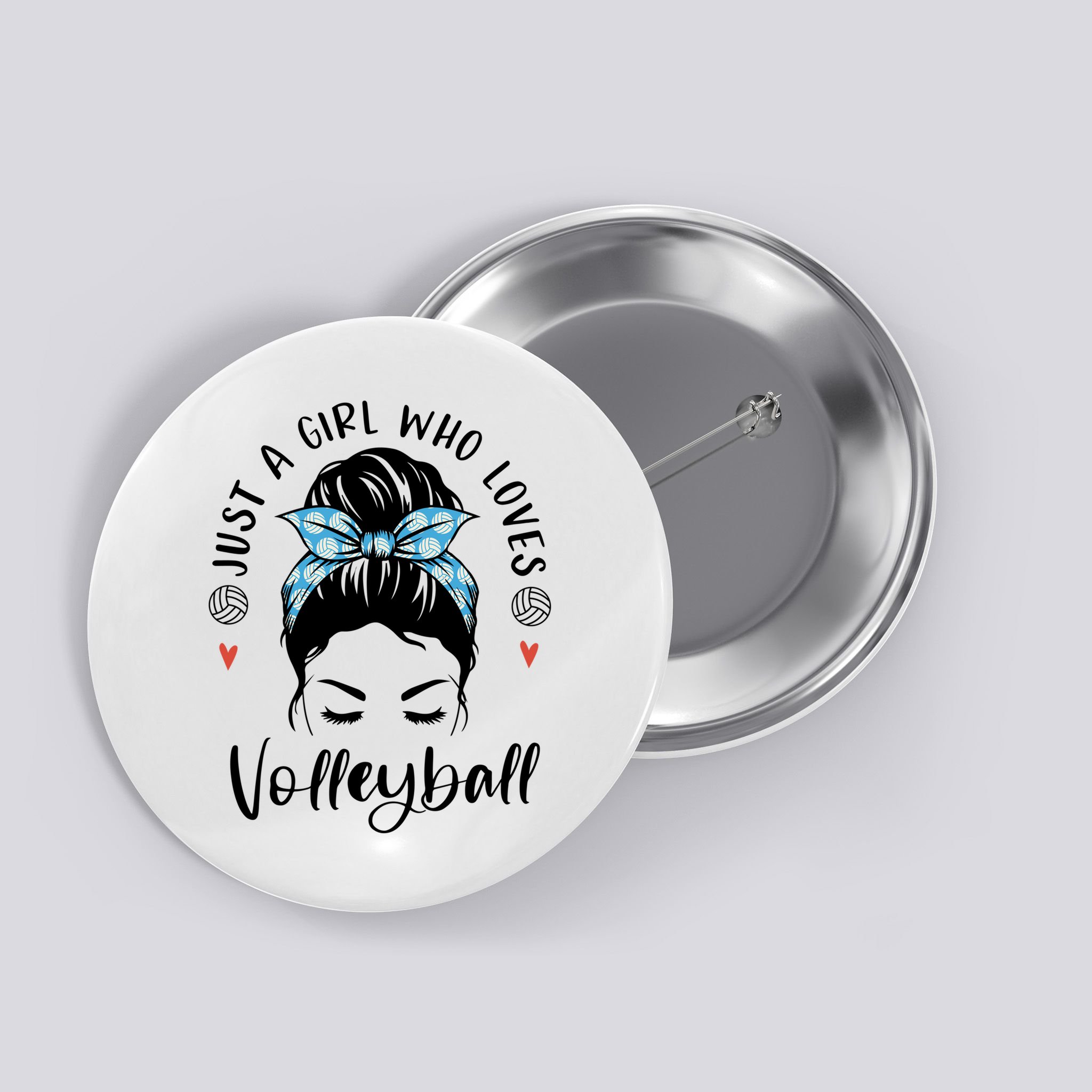 Just A Girl Who Loves Volleyball Gifts For Teen Girls Gift Button