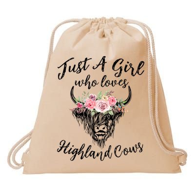 Just A Girl Who Loves Highland Cows Women Drawstring Bag