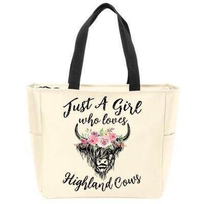 Just A Girl Who Loves Highland Cows Women Zip Tote Bag