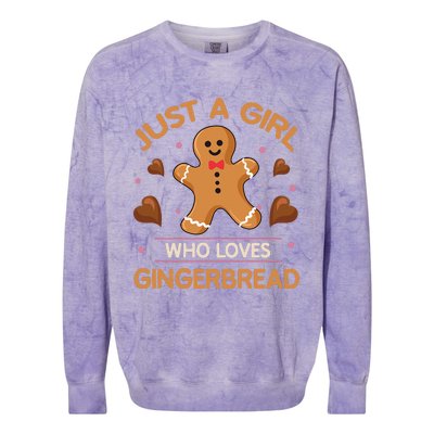 Just A Girl Who Loves Gingerbread Man Funny Christmas Colorblast Crewneck Sweatshirt