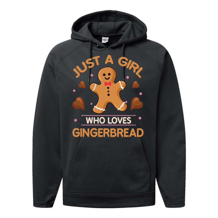 Just A Girl Who Loves Gingerbread Man Funny Christmas Performance Fleece Hoodie