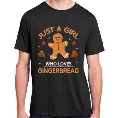 Just A Girl Who Loves Gingerbread Man Funny Christmas Adult ChromaSoft Performance T-Shirt