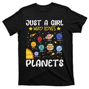 Just A Girl Who Loves Planets Solar Space Science Lover Girl T-Shirt