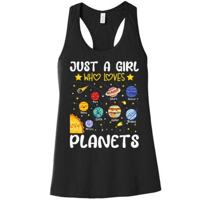 Just A Girl Who Loves Planets Solar Space Science Lover Girl Women's Racerback Tank