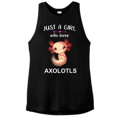 Just A Girl Who Loves Axolotls Ladies PosiCharge Tri-Blend Wicking Tank