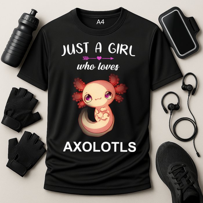 Just A Girl Who Loves Axolotls Cooling Performance Crew T-Shirt