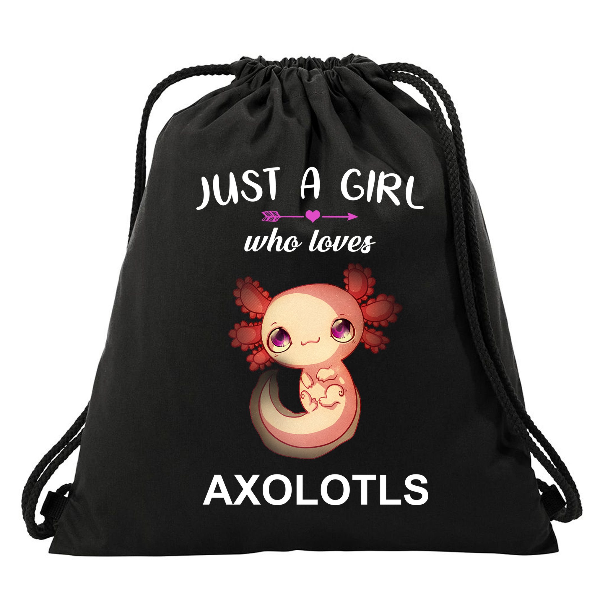 Just A Girl Who Loves Axolotls Drawstring Bag
