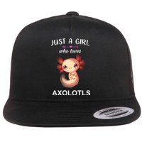 Just A Girl Who Loves Axolotls Flat Bill Trucker Hat