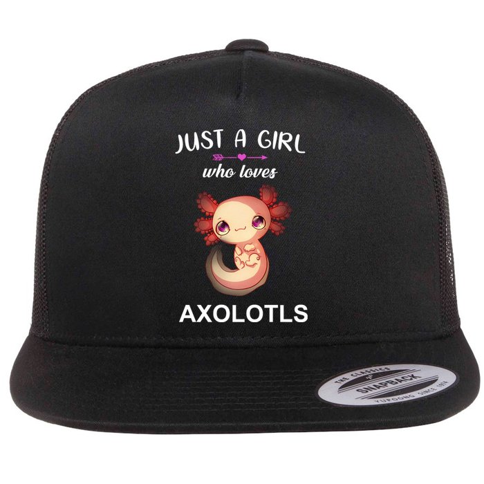 Just A Girl Who Loves Axolotls Flat Bill Trucker Hat