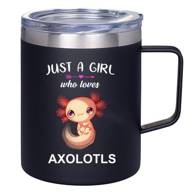 Just A Girl Who Loves Axolotls 12oz Stainless Steel Coffee Mug