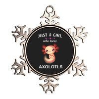 Just A Girl Who Loves Axolotls Metallic Star Ornament