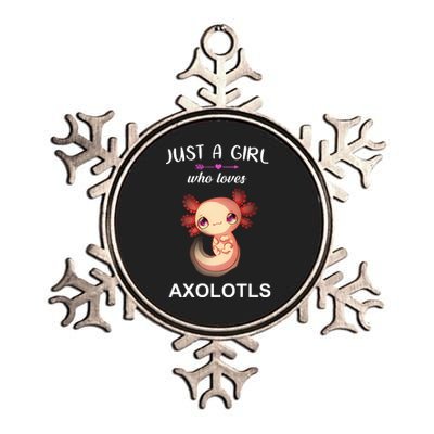 Just A Girl Who Loves Axolotls Metallic Star Ornament