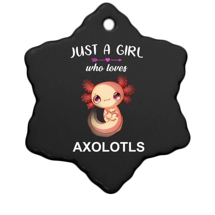 Just A Girl Who Loves Axolotls Ceramic Star Ornament