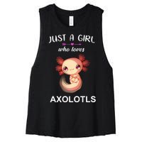 Just A Girl Who Loves Axolotls Women's Racerback Cropped Tank