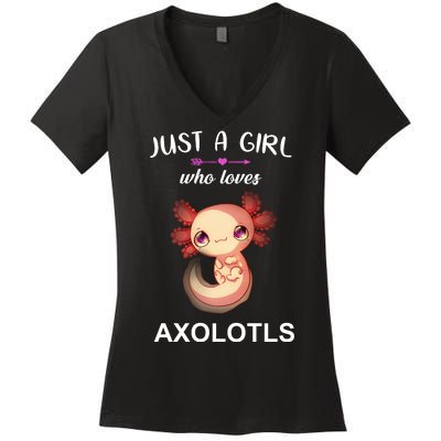 Just A Girl Who Loves Axolotls Women's V-Neck T-Shirt