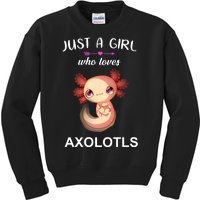 Just A Girl Who Loves Axolotls Kids Sweatshirt