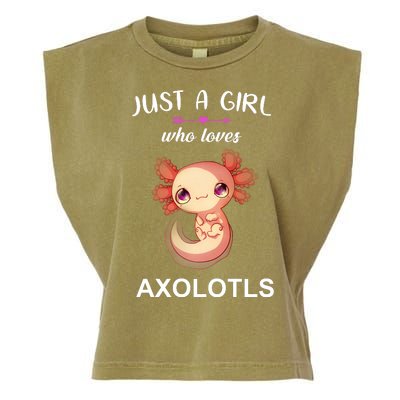 Just A Girl Who Loves Axolotls Garment-Dyed Women's Muscle Tee