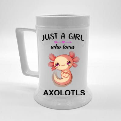 Just A Girl Who Loves Axolotls Beer Stein