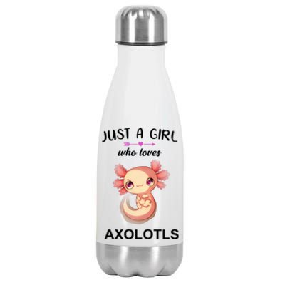 Just A Girl Who Loves Axolotls Stainless Steel Insulated Water Bottle