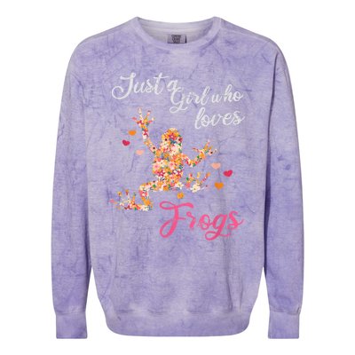 Just A Girl Who Loves Frogs Colorblast Crewneck Sweatshirt