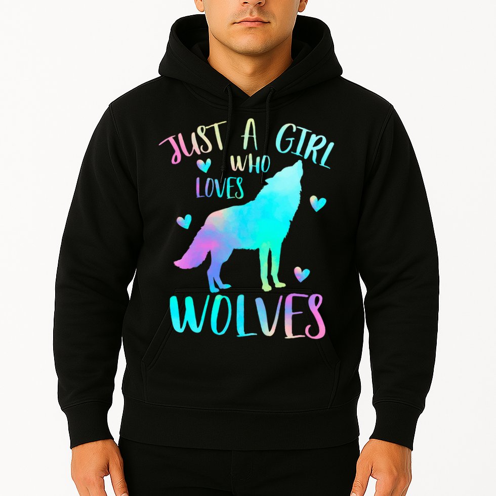 Just a Girl Who Loves wolves Watercolor Cute wolf lover Hoodie