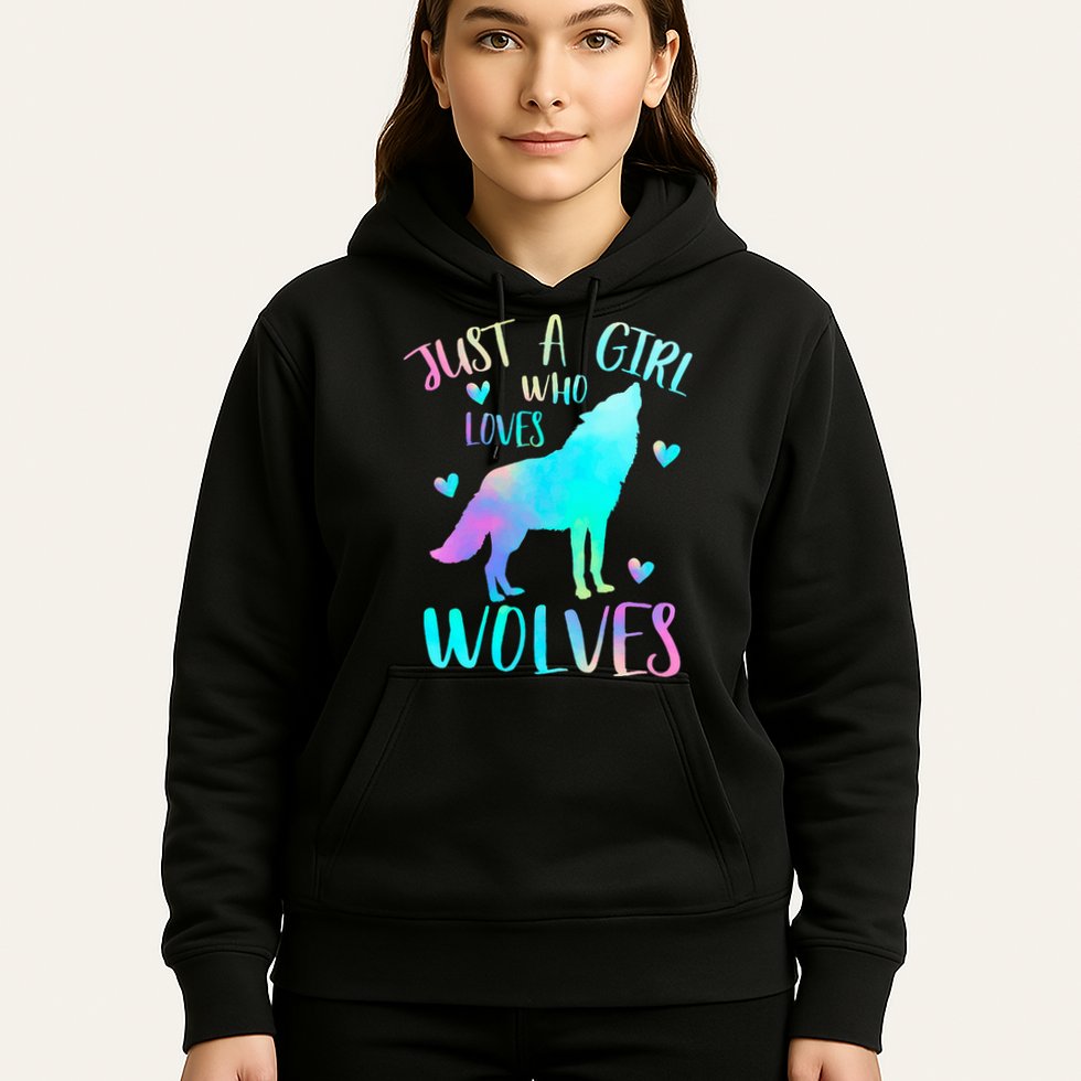Just a Girl Who Loves wolves Watercolor Cute wolf lover Hoodie