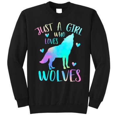 Just a Girl Who Loves wolves Watercolor Cute wolf lover Sweatshirt