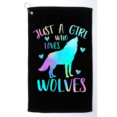 Just a Girl Who Loves wolves Watercolor Cute wolf lover Golf Towel