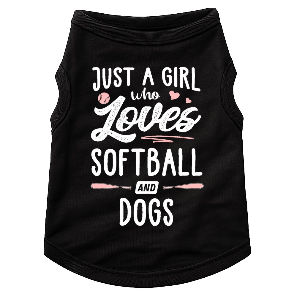 Just A Girl Who Loves Softball And Dogs Graphic Wo Doggie Tank