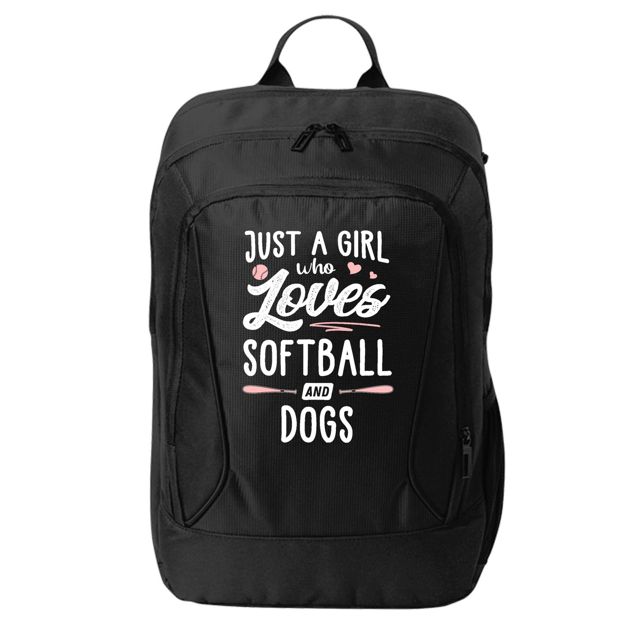 Just A Girl Who Loves Softball And Dogs Graphic Wo City Backpack