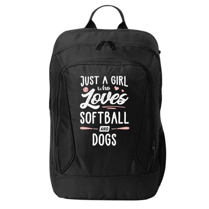 Just A Girl Who Loves Softball And Dogs Graphic Wo City Backpack