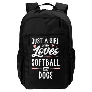 Just A Girl Who Loves Softball And Dogs Graphic Wo Daily Commute Backpack