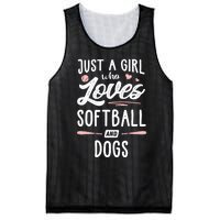 Just A Girl Who Loves Softball And Dogs Graphic Wo Mesh Reversible Basketball Jersey Tank