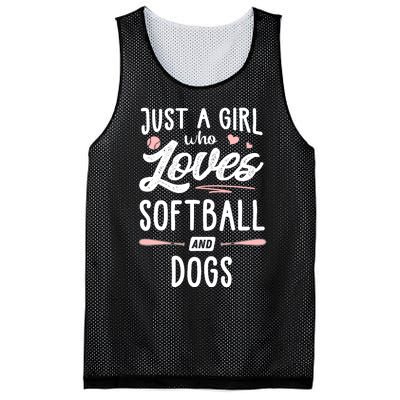 Just A Girl Who Loves Softball And Dogs Graphic Wo Mesh Reversible Basketball Jersey Tank