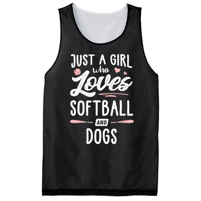 Just A Girl Who Loves Softball And Dogs Graphic Wo Mesh Reversible Basketball Jersey Tank