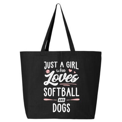 Just A Girl Who Loves Softball And Dogs Graphic Wo 25L Jumbo Tote