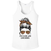 Just A Girl Who Loves Books Cute Messy Bun Girl Book Loves Ladies PosiCharge Competitor Racerback Tank