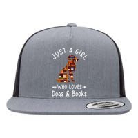 Just A Girl Who Loves Dogs And Books Reading Dog Flat Bill Trucker Hat