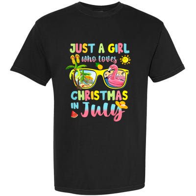 Just A Girl Who Loves Christmas In July Summer Garment-Dyed Heavyweight T-Shirt