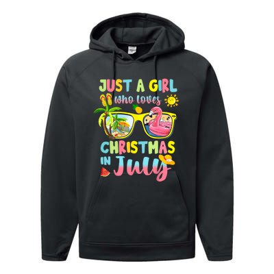 Just A Girl Who Loves Christmas In July Summer Performance Fleece Hoodie