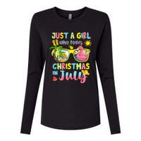 Just A Girl Who Loves Christmas In July Summer Womens Cotton Relaxed Long Sleeve T-Shirt