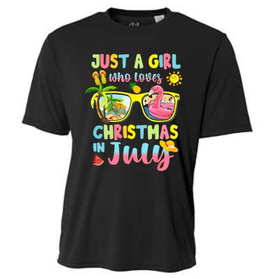 Just A Girl Who Loves Christmas In July Summer Cooling Performance Crew T-Shirt