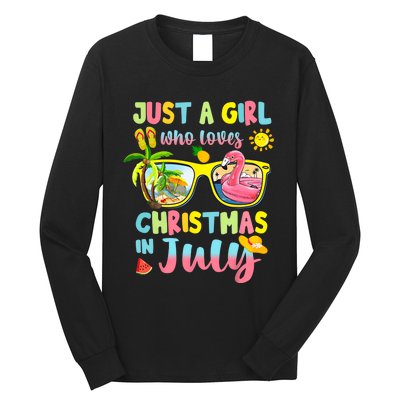 Just A Girl Who Loves Christmas In July Summer Long Sleeve Shirt