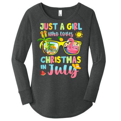 Just A Girl Who Loves Christmas In July Summer Women's Perfect Tri Tunic Long Sleeve Shirt